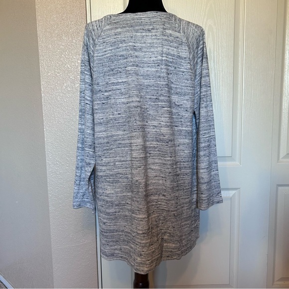 Pure Jill Heathered Blue Gray V Neckline Cotton Sweater Size 1X - Picture 2 of 5